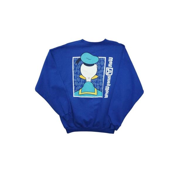 Vintage Donald Duck Disney World Disneyland Sweatshirt by Hanes – Size XL Blue - Picture 2 of 5